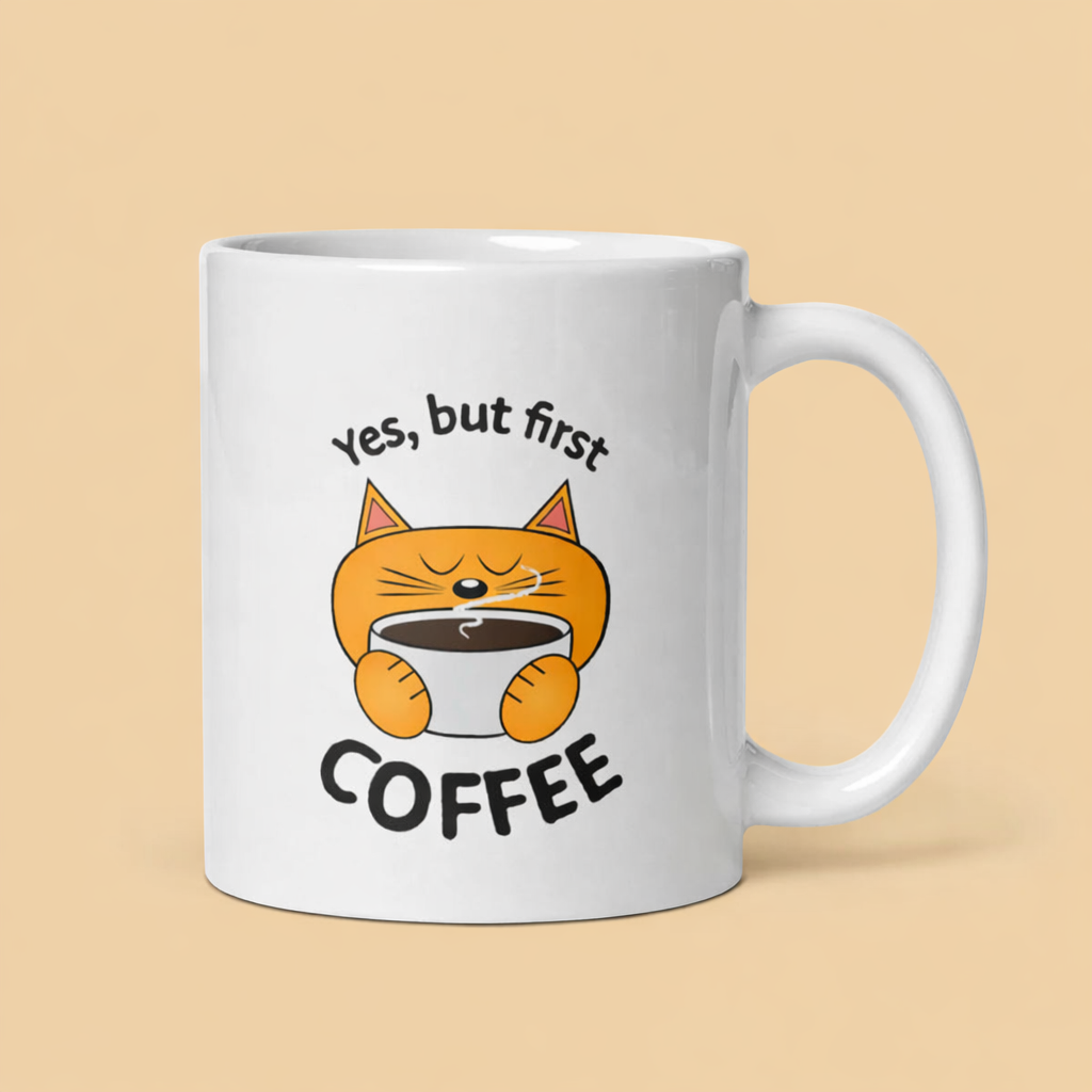 Cat on a Mug (White)